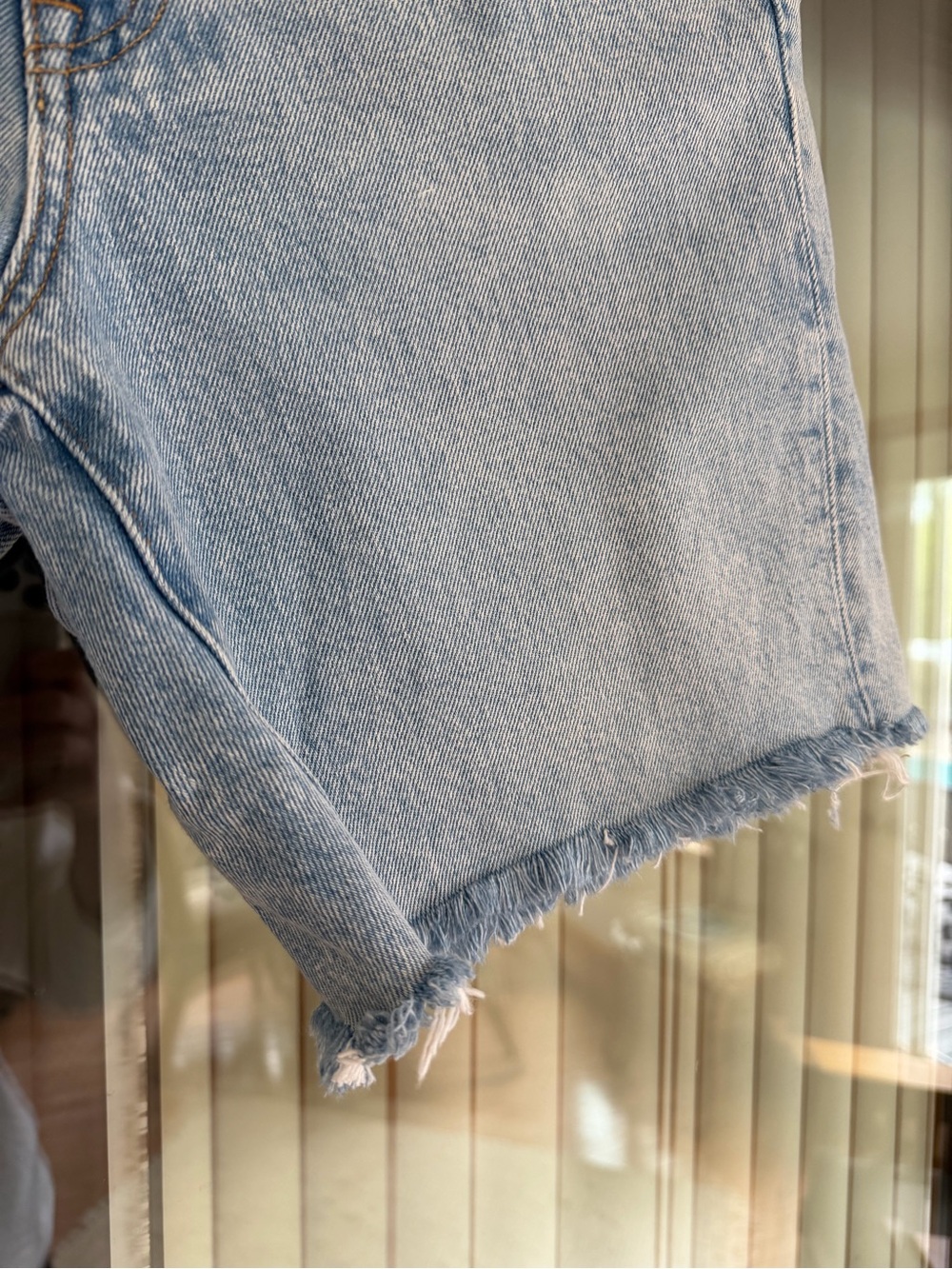 J. Crew Light Blue Denim Jean Shorts with Frayed Hem - Picture 5 of 9